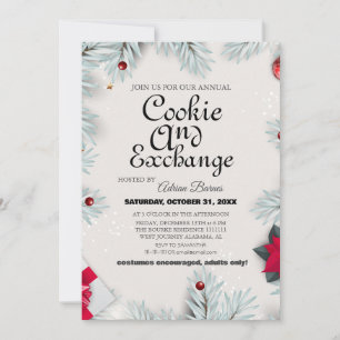 Elegante Skript-Weihnachtsfeier zum Kekstausch Einladung