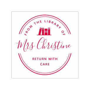 Elegante Skriptbibliothek Buch-Briefmarke Permastempel