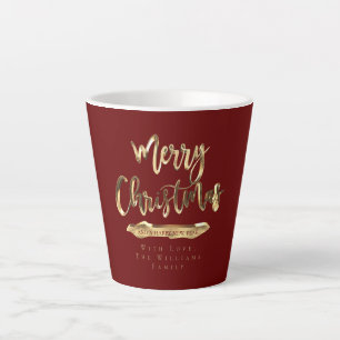 Elegante Skripte Frohe Weihnachten und glückliches Milchtasse