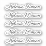 Elegante Skripte personalisierter handgeschriebene Aufkleber<br><div class="desc">Eleganter Phantastischer personalisierter Name-Aufkleber für whimsical-Skripte</div>