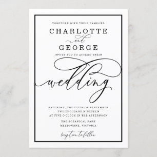 Elegante Skripthochzeitseinladung Einladung