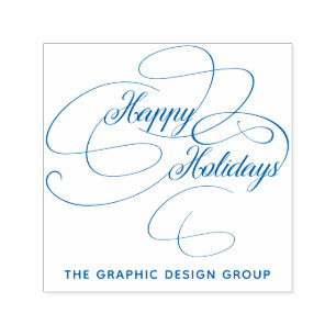 Elegante Skriptkalligraphie - Feiertage Permastempel