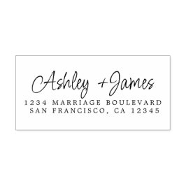 Elegante Skriptnamen Hochzeiten-Rücksendeadresse Permastempel