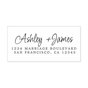 Elegante Skriptnamen Hochzeiten-Rücksendeadresse Permastempel