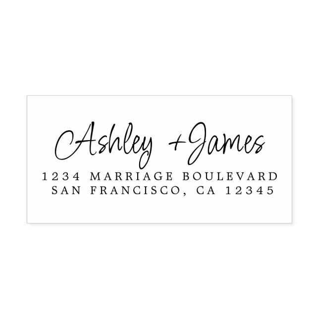 Elegante Skriptnamen Hochzeiten-Rücksendeadresse Permastempel (Design)