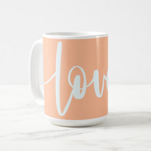 Elegante Skripttopographie hellorange Pachy-LIEBE Kaffeetasse