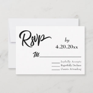Elegante Skripttypografie, einfache Hochzeits-RSVP RSVP Karte