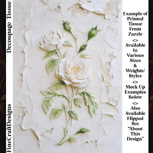 Elegante skulpturierte Rose Cottagecore FN4L Decou Seidenpapier
