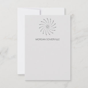 Elegante Slate Gray Abstrakte Blume Moderne Mitteilungskarte