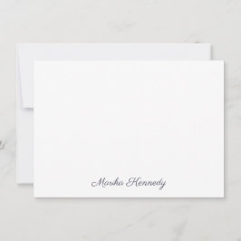 Elegante Slate Gray Script Diamond Signature Mitteilungskarte