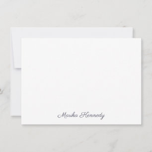 Elegante Slate Gray Script Diamond Signature Mitteilungskarte