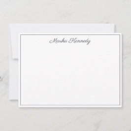 Elegante Slate Gray Script Diamond Signature Mitteilungskarte