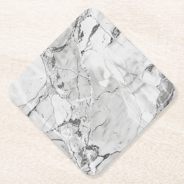 Elegante Slate Whisper Stream Marmortextur Custom Untersetzer (Vorderseite)
