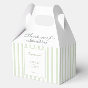 Elegante Smaragdgrün gestreifte Verlobungs-Giebelb Geschenkschachtel