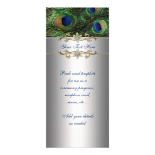 Elegante Smaragdgrün-Pfau-Gestell-Karte Werbekarte