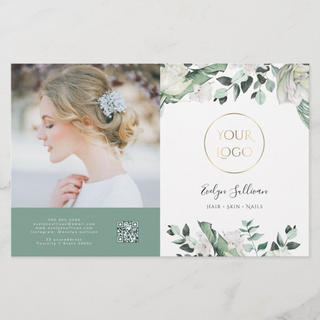 elegante smaragdgrüne Bifold-Broschüre (Vorderseite)