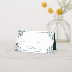 Elegante Smaragdgrüne Hochzeit Vintage Klassiker Platzkarte
