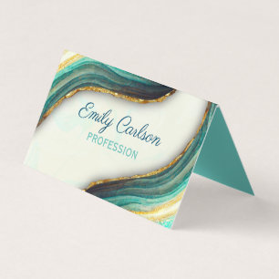 Elegante smaragdgrüne Marmorkunst Imitate Gold Gli Visitenkarten