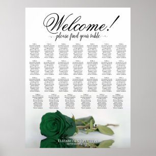 Elegante Smaragdgrüne Rose 27 Sitzordnung für Tisc Poster