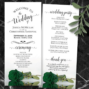 Elegante Smaragdgrüne Rose Romantische Hochzeit Programm