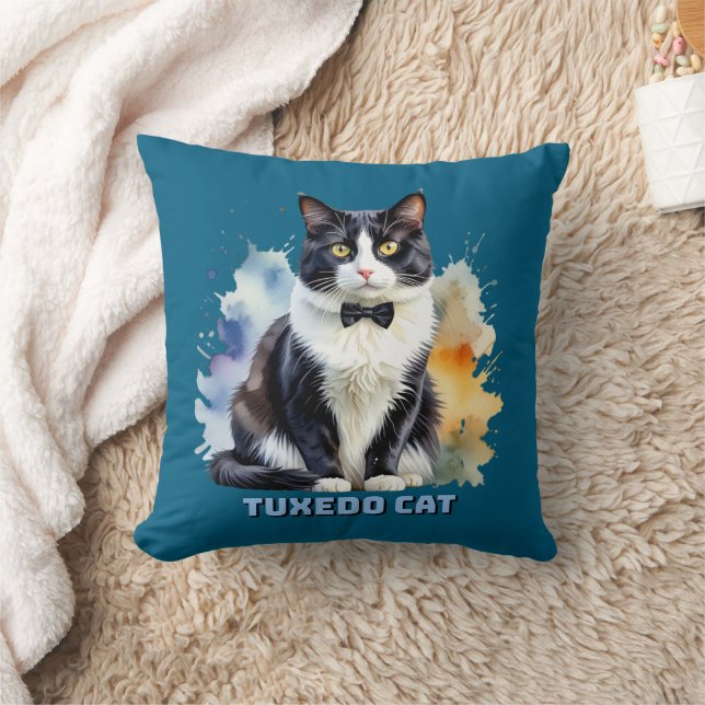 Elegante Smoking-Katze Kissen (Decke)