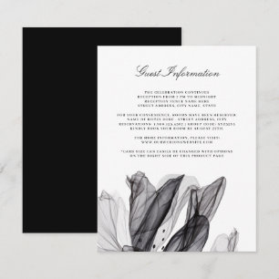 Elegante Smoky Floral Black Wedding Insert Card