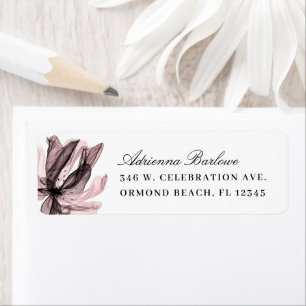 Elegante Smoky Floral Dusty Rose Rücksendeadresse