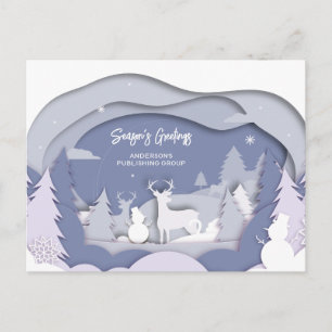 Elegante Snow Scene Business Holiday Card Feiertagspostkarte