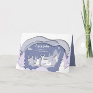 Elegante Snow Scene Company Holiday Card Feiertagskarte