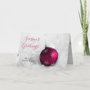 Elegante Snow Scene Pink Ornament Company Holiday Feiertagskarte