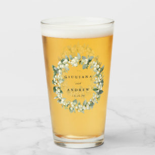 Elegante Snowberry+Eucalyptus Wreath Wedding Glas