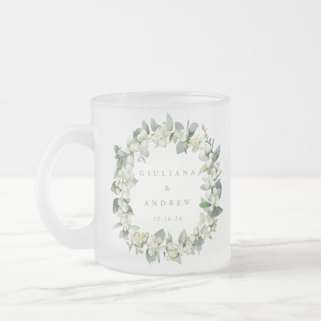 Elegante Snowberry+Eucalyptus Wreath Wedding Mattglastasse (Links)