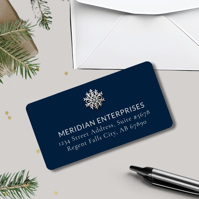 Elegante Snowflake Address Labels Adressaufkleber (Von Creator hochgeladen)