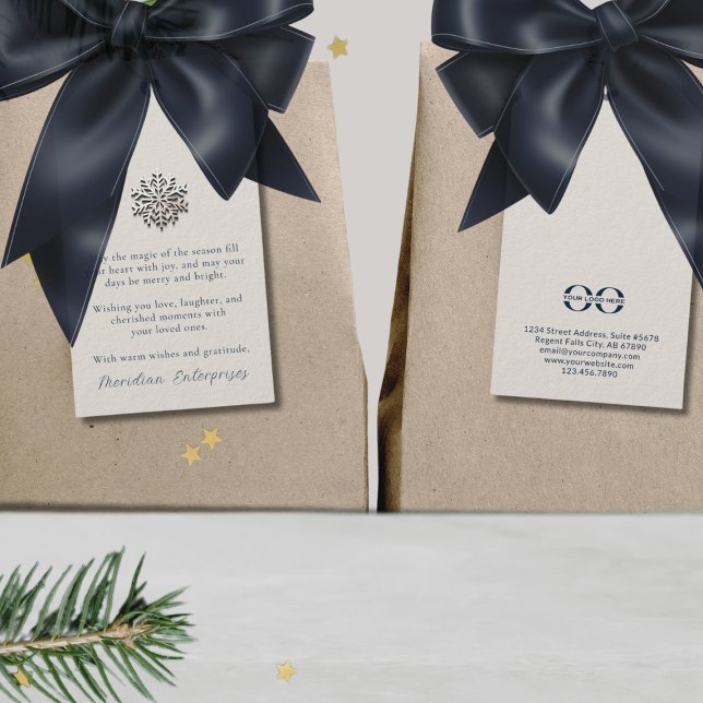 Elegante Snowflake-Feiertage - individuelle Nachri Geschenkanhänger (Von Creator hochgeladen)