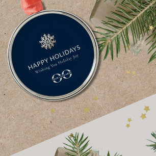 Elegante Snowflake Happy Holidays Ornament Aus Metall