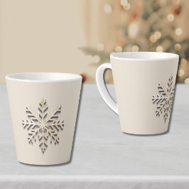 Elegante Snowflake Holiday Latte Tasse