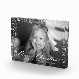 Elegante Snowflake Rahmen Weihnachten Fotoblock