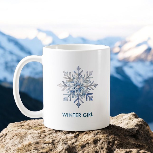 Elegante Snowflake Wasserfarbe Kaffeetasse (Elegant Snowflake Watercolor Coffee Mug)