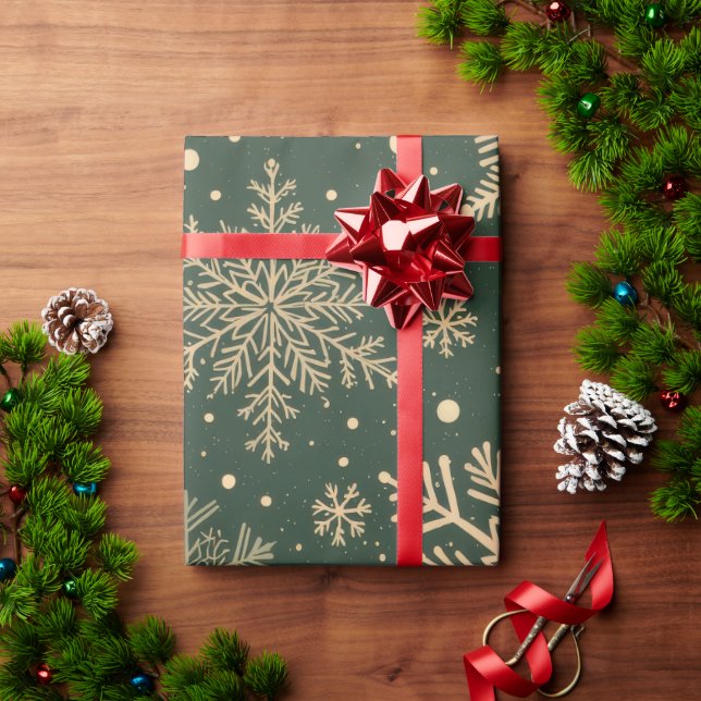 Elegante Snowflake Weihnachten Geschenkpapier (Feiertagsgeschenk)