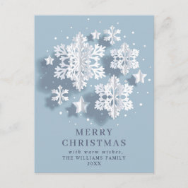 Elegante Snowflake Weihnachten Gruß Holiday Postkarte