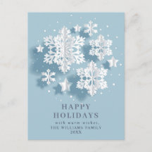 Elegante Snowflake Weihnachten Gruß Holiday