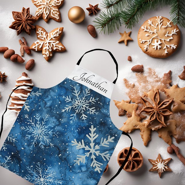 Elegante Snowflake Weihnachten Schürze (Imagine wearing this cute apron while Christmas cooking! Grab yours now!)