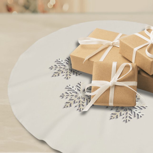 Elegante Snowflake Weihnachtsbaum Rock Polyester Weihnachtsbaumdecke (Von Creator hochgeladen)