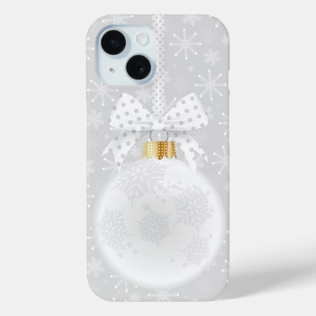 Elegante Snowflake Weißes Ornament Weihnachten Case-Mate iPhone Hülle (Rückseite)