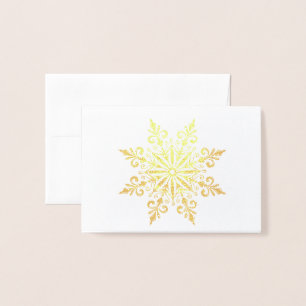 Elegante Snowflake Winter Gruß Gold Folienkarte