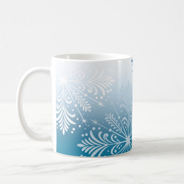 Elegante Snowflake Winterurlaub Tasse (Links)