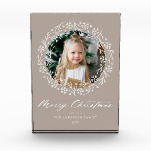 Elegante Snowflake Wreath Mocha Fotoblock