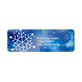 Elegante Snowflakes Blue Lila Watercolor Adresse