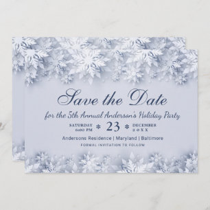 Elegante Snowflakes Holiday Weihnachten Party Einladung