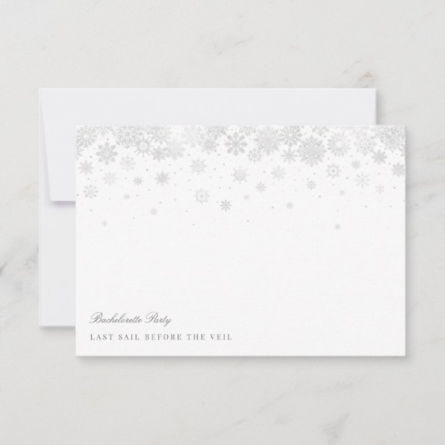Elegante Snowflakes Junggeselinnen-Abschied Card Einladung (Vorderseite)